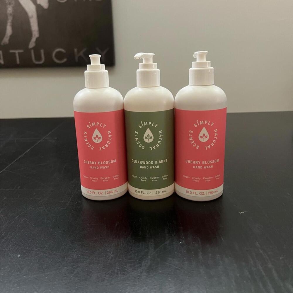 Simply Natural Scents - Cherry Blossom & Cedarwood Mint Hand Wash Set of‎ 3